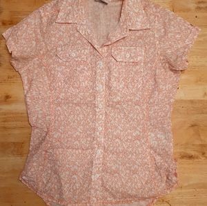 Columbia Short Sleeve Pink Button-Up